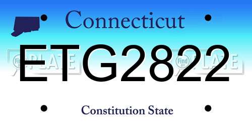 ETG2822 Connecticut License Plate