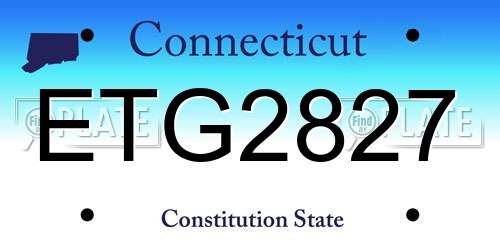 ETG2827 Connecticut License Plate