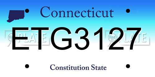 ETG3127 Connecticut License Plate