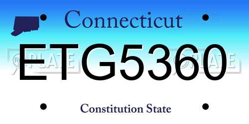 ETG5360 Connecticut License Plate