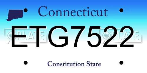 ETG7522 Connecticut License Plate