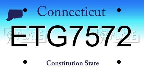 ETG7572 Connecticut License Plate