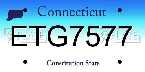 ETG7577 Connecticut License Plate