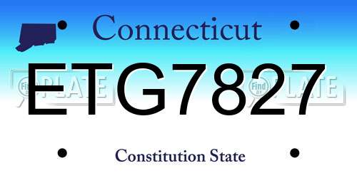 ETG7827 Connecticut License Plate