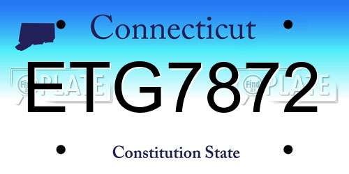 ETG7872 Connecticut License Plate
