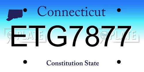 ETG7877 Connecticut License Plate