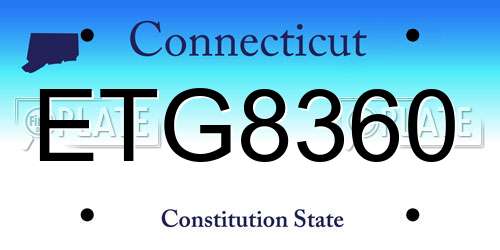 ETG8360 Connecticut License Plate