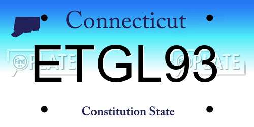 ETGL93 Connecticut License Plate
