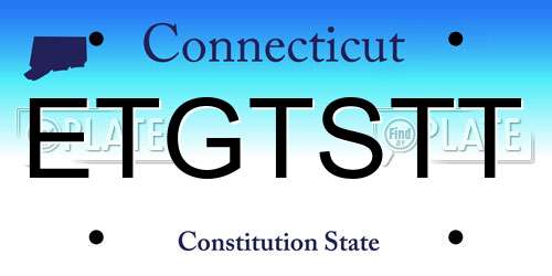 ETGTSTT Connecticut License Plate