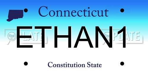 ETHAN1 Connecticut License Plate