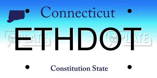 ETHDOT Connecticut License Plate