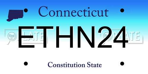 ETHN24 Connecticut License Plate
