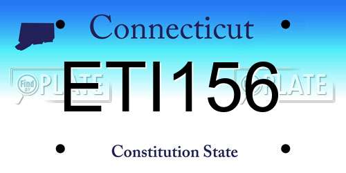 ETI156 Connecticut License Plate