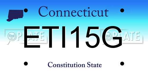 ETI15G Connecticut License Plate