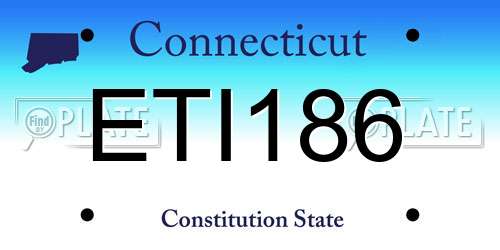 ETI186 Connecticut License Plate