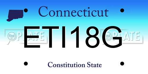 ETI18G Connecticut License Plate