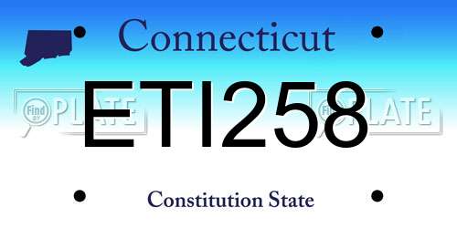 ETI258 Connecticut License Plate