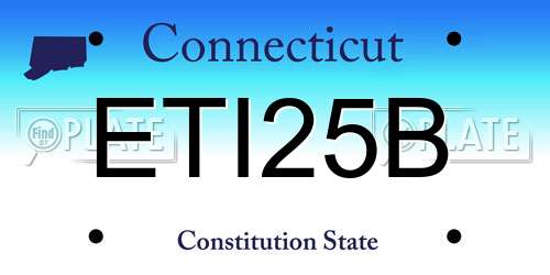 ETI25B Connecticut License Plate