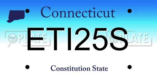 ETI25S Connecticut License Plate