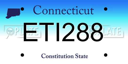 ETI288 Connecticut License Plate