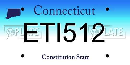 ETI512 Connecticut License Plate