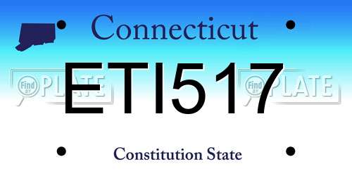 ETI517 Connecticut License Plate