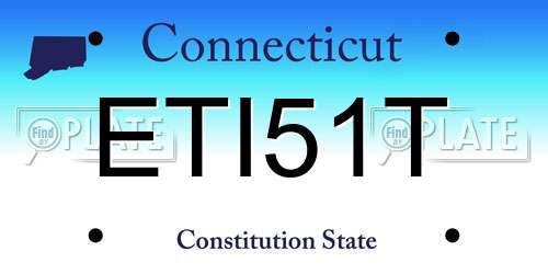 ETI51T Connecticut License Plate