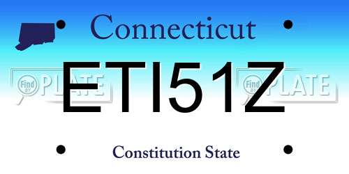 ETI51Z Connecticut License Plate