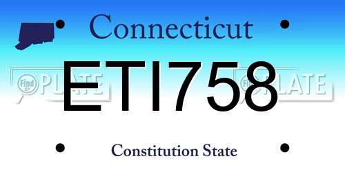 ETI758 Connecticut License Plate