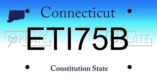 ETI75B Connecticut License Plate