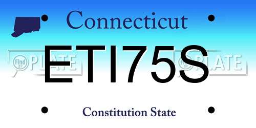 ETI75S Connecticut License Plate