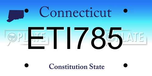 ETI785 Connecticut License Plate