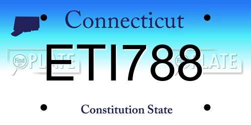 ETI788 Connecticut License Plate