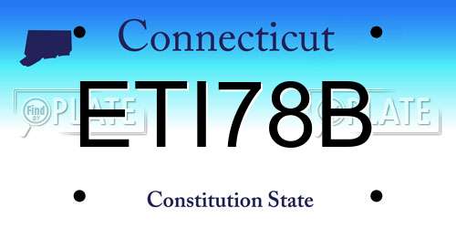 ETI78B Connecticut License Plate