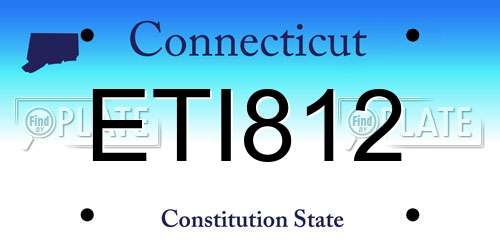 ETI812 Connecticut License Plate
