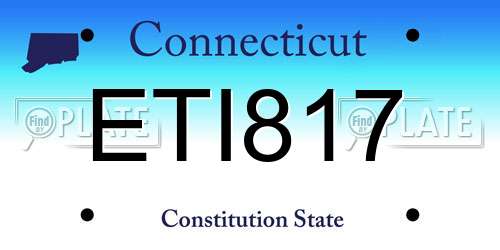 ETI817 Connecticut License Plate