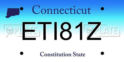 ETI81Z Connecticut License Plate