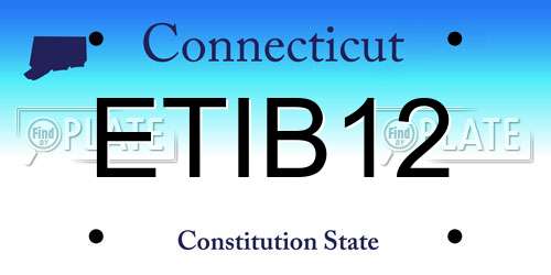 ETIB12 Connecticut License Plate