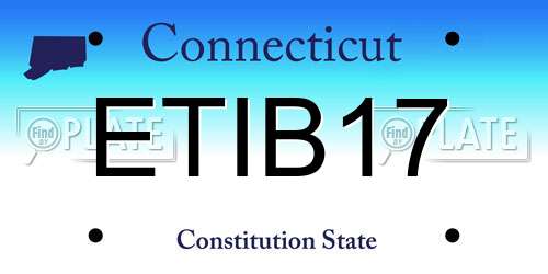 ETIB17 Connecticut License Plate