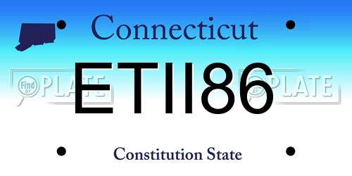 ETII86 Connecticut License Plate
