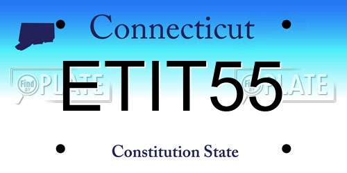 ETIT55 Connecticut License Plate