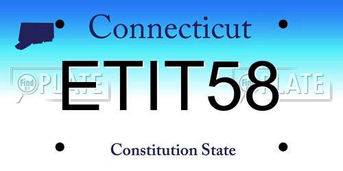 ETIT58 Connecticut License Plate