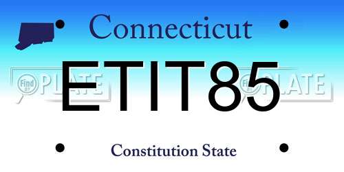 ETIT85 Connecticut License Plate