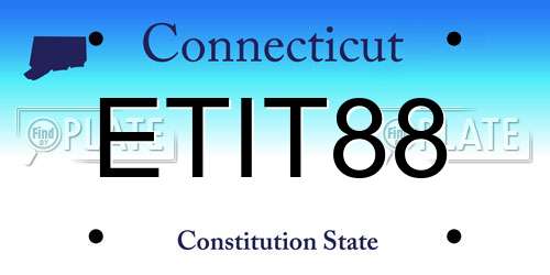 ETIT88 Connecticut License Plate