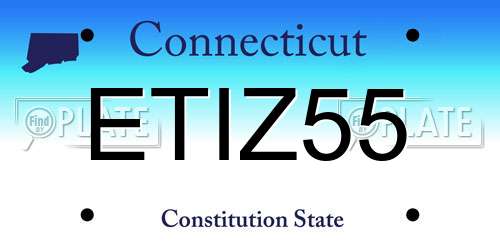 ETIZ55 Connecticut License Plate