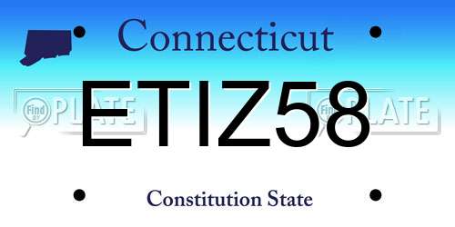 ETIZ58 Connecticut License Plate