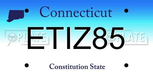 ETIZ85 Connecticut License Plate