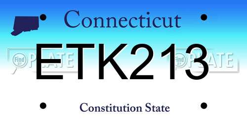ETK213 Connecticut License Plate