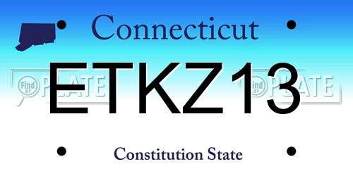 ETKZ13 Connecticut License Plate