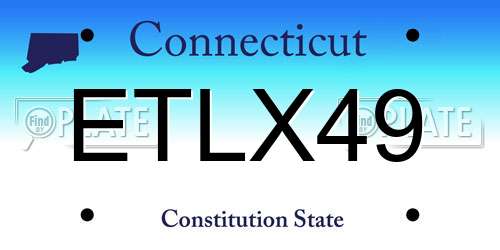 ETLX49 Connecticut License Plate